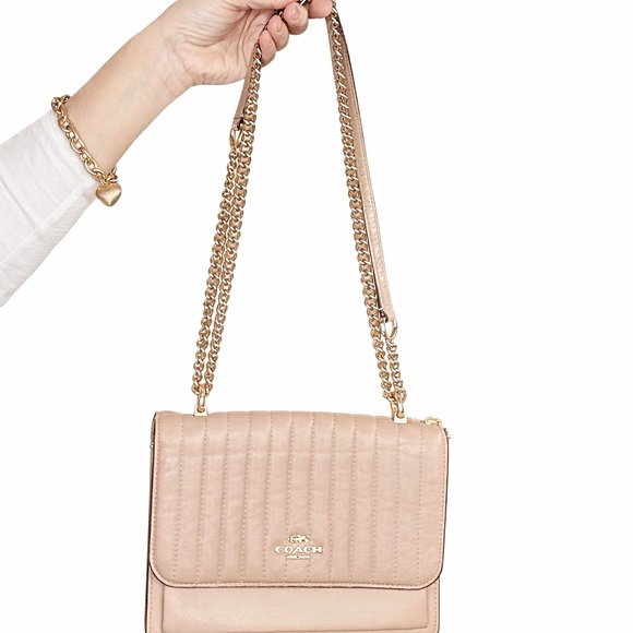Coach Handbags - Coach Madison Quilted Chain Shoulder Bag Blush Pink Leather 2020
